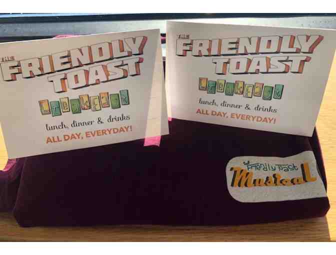 The Friendly Toast Locations in NH, VT and MA Gift Cards & T-Shirt
