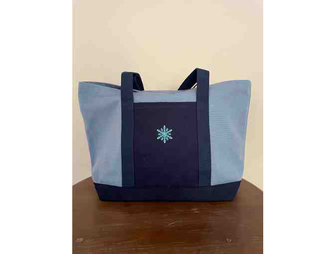 Serious Stitching - Lined Canvas Tote with Snowflake