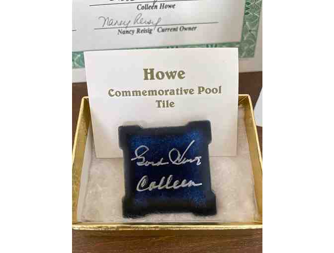Gordie and Colleen Howe Autographed Commemorative Pool Tile