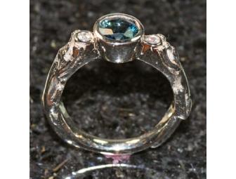 Cat Lover's Custom Designed Sapphire Diamond Ring