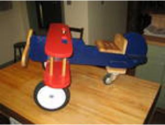Child's Ride-On Handcrafted Wooden Airplane