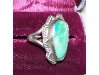 Turquoise & Silver Antique Ring