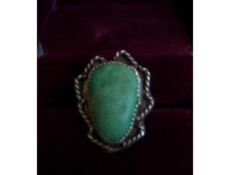 Turquoise & Silver Antique Ring