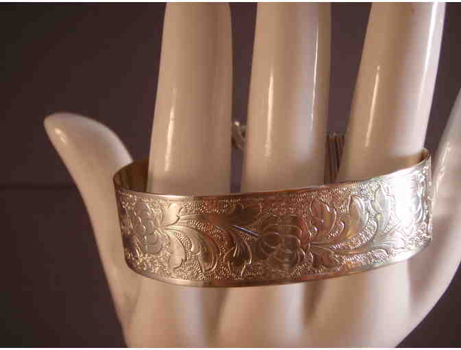 Handmade Sterling Silver Flower Buckle Bracelet