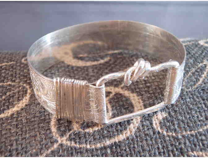 Handmade Sterling Silver Flower Buckle Bracelet