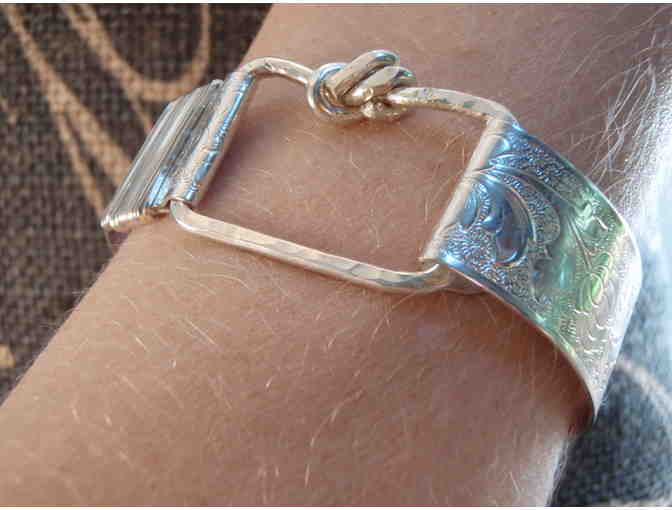 Handmade Sterling Silver Flower Buckle Bracelet