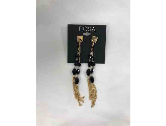 Rosa Stunning Gold and Black Beaded Necklace and Earrings