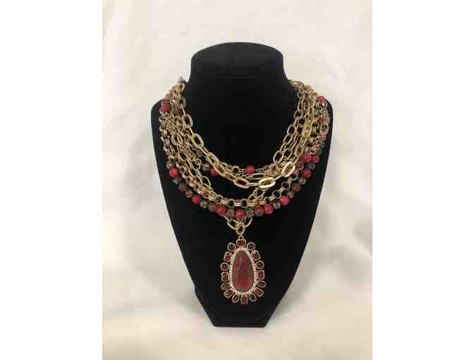 Rosa Dark Reds and Browns Necklace and Earrings