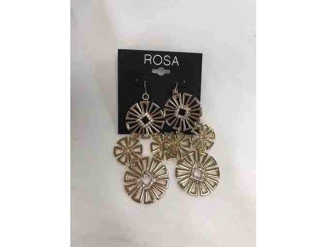 Rosa White and Gold Flower Necklace and Earrings