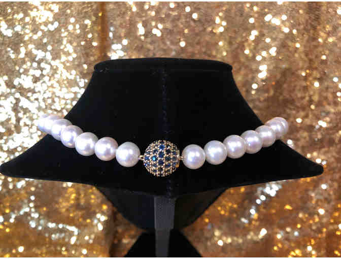Honora Ming Pearl Necklace with Blue Sapphires - Photo 3