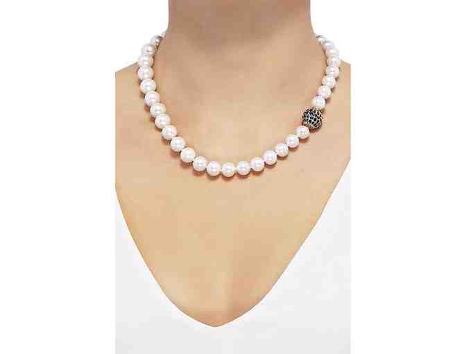 Honora Ming Pearl Necklace with Blue Sapphires
