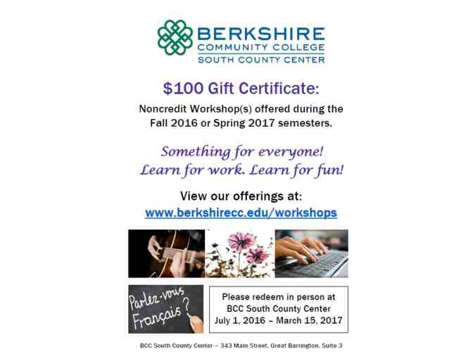 $100 Gift Certificate for Noncredit Workshops at Berkshire Community College - Photo 2