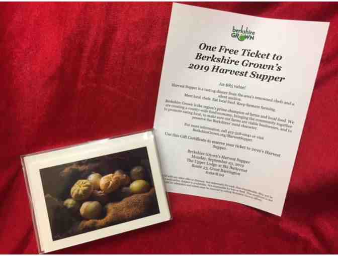 Berkshire Grown - 1 Ticket to 2019 Harvest Supper and 1 set of 12 notecards w/envelopes - Photo 1