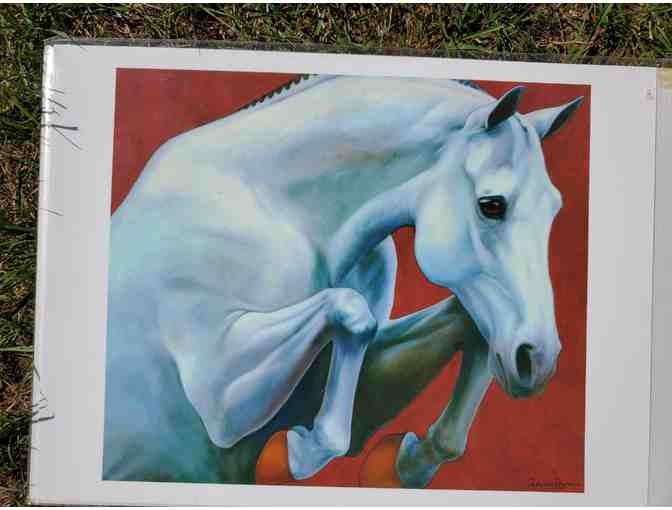 Two horse prints signed by artist Patricia Powers