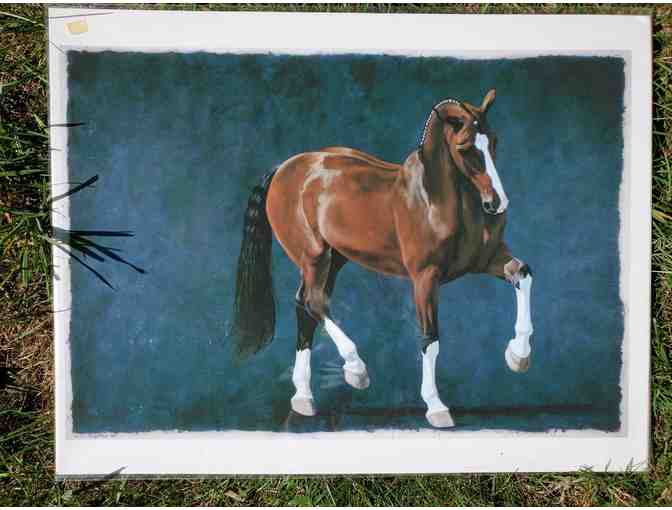 Two horse prints signed by artist Patricia Powers
