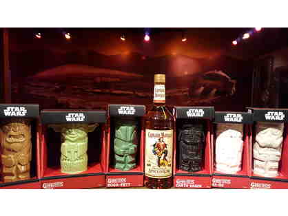Star Wars Tiki Glasses - Set of Six with Bottle of Captain Morgan's Spiced Rum