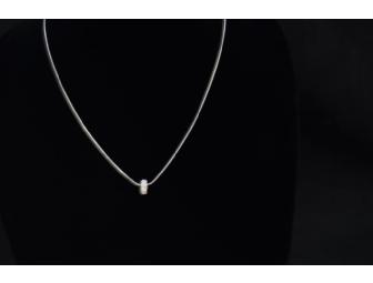 Silver Necklace with Crystal Bead