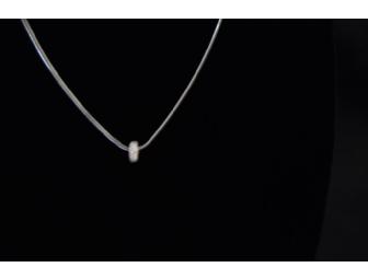 Silver Necklace with Crystal Bead