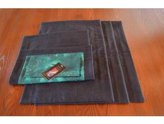 Set of 4 Emerald Green Batik Placemats