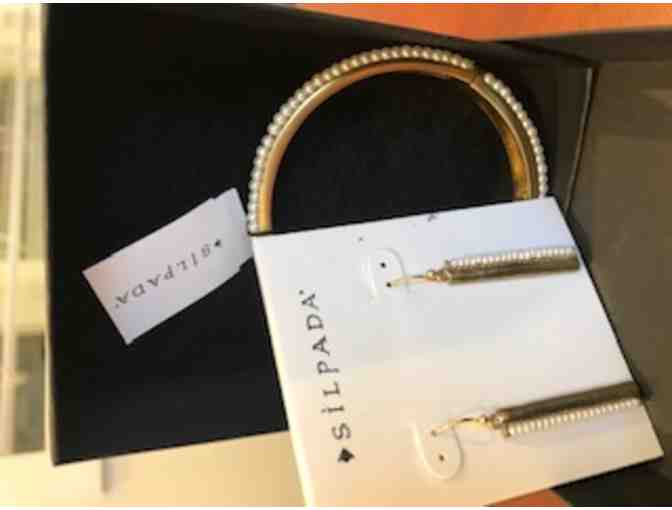 Luxury Handbag/ Silpada Gold Bracelet & Earrings