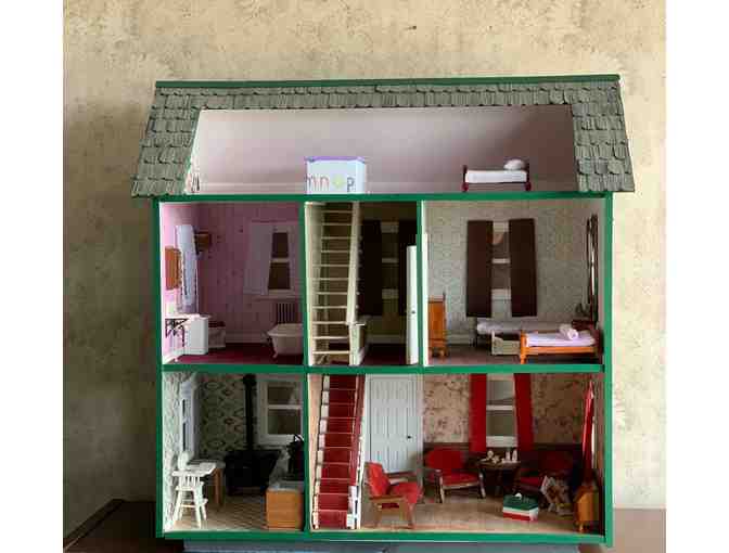 Handmade Colonial Dollhouse with Handmade Furniture