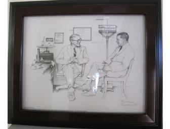 Norman Rockwell Framed Pencil Drawing Print - Doctor's Office