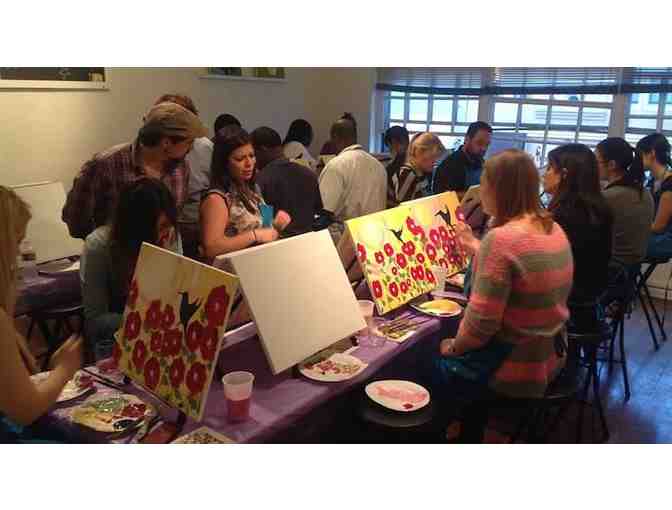 Paint & Sip LA for group of 4 and Bottle of Wine