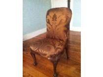 Four Silk Damask Chairs