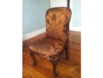 Four Silk Damask Chairs