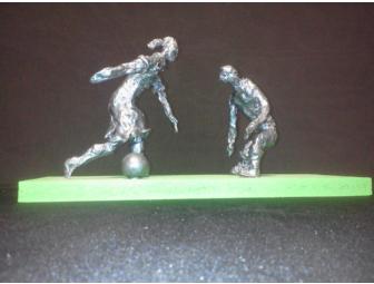 Clay Sculpture of Soccer Players