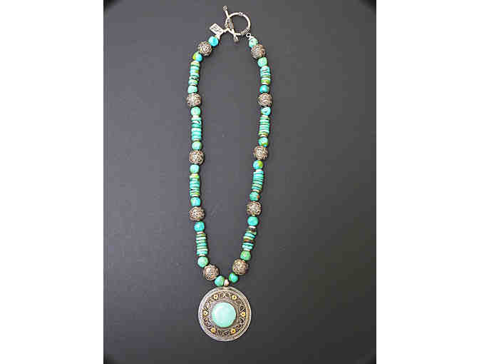 Striking Turquoise and Silver with Pendant