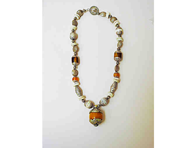 Showpiece Necklace with Sterling and Shell