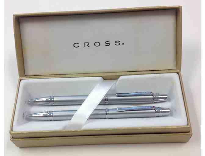 Fountain Pen Hospital - Boxed Cross Pen Set in Silver Slimline (Ballpoint & Pencil)