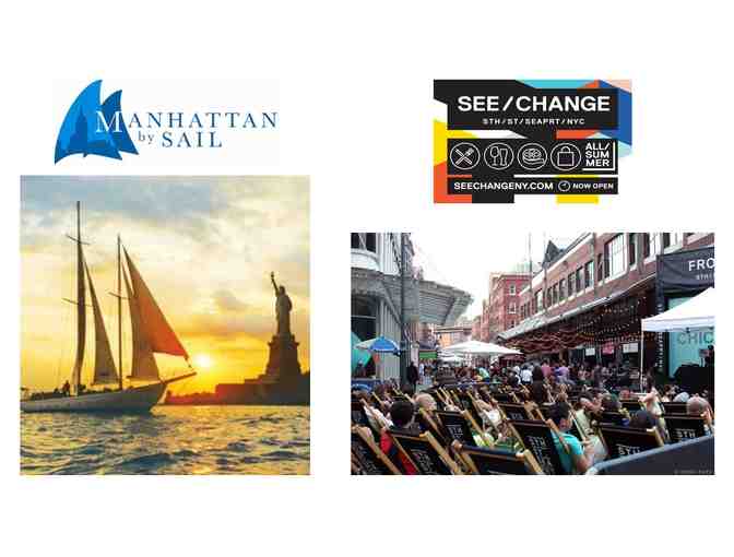 FrontRow/VIP Seats at South Street Seaport Movies & Manhattan By Sail Sunset Sail for 10