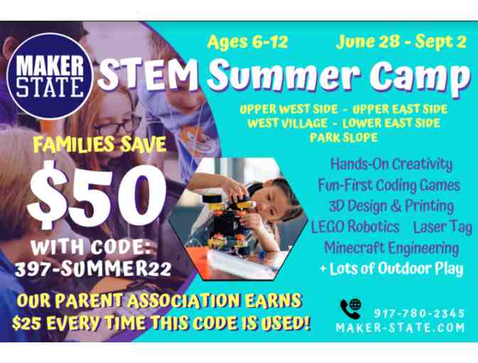 MakerState Summer Camp - one free week