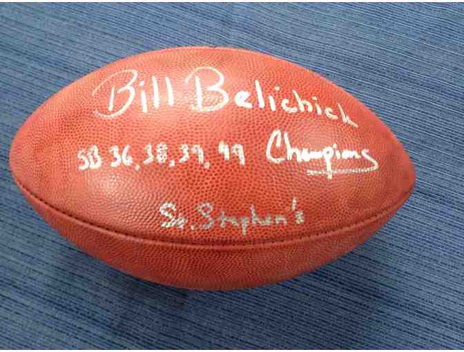 Football Hand-Signed by NFL Head Coach Bill Belichick of the New England Patriots