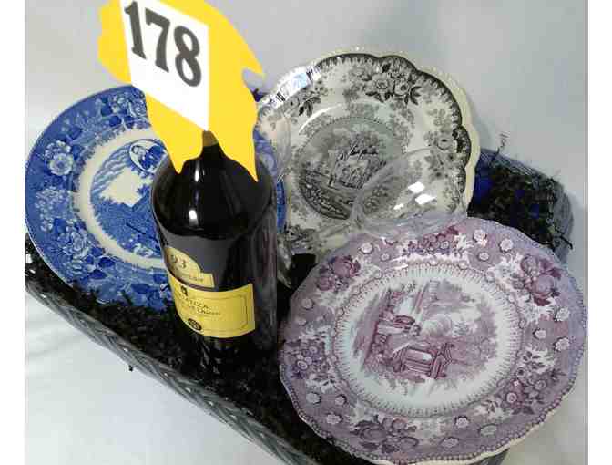 Antique Plates and a Bottle of Wine - Photo 3