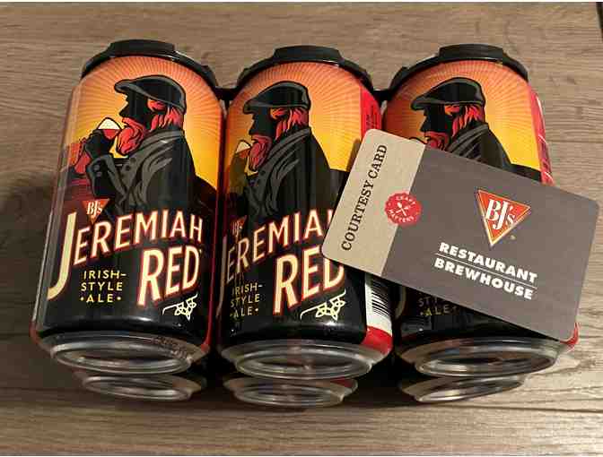 BJ'S RESTAURANT AND BREWHOUSE - 6 pack of Jeremiah Red Irish Style Ale + $25 Gift Card - Photo 1