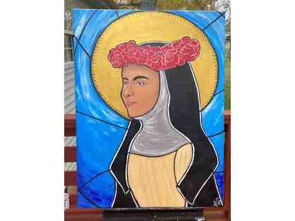 GIULIANI ASKLAND Original Acrylic Painting of St. Rose of Lima