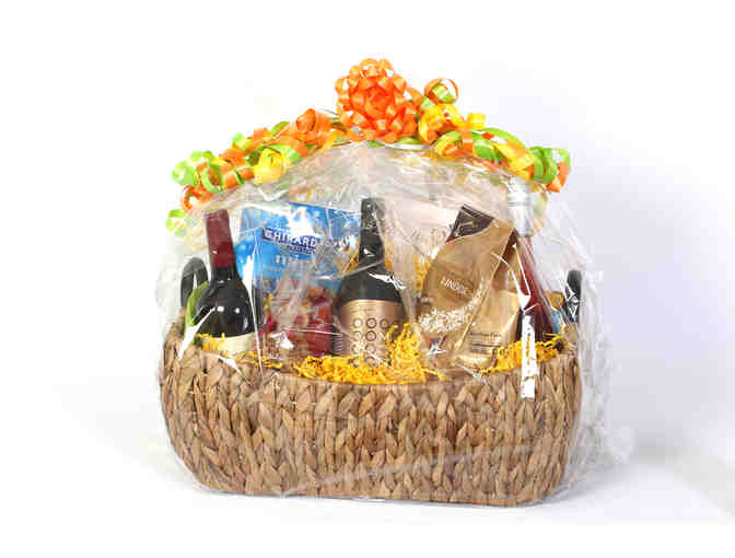 Basket of Wine, Chocolates and Assortment of Nuts - Photo 1