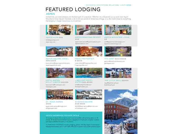 4 night trip to ASPEN SNOWMASS for 4 people (lodging+lifts+rentals)