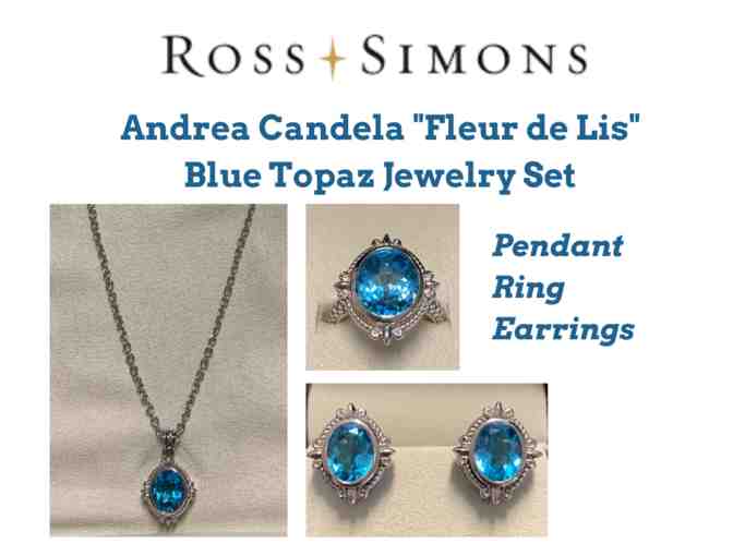 Andrea Candela 'Fleur de Lis' Blue Topaz Jewelry Set from Ross+Simons