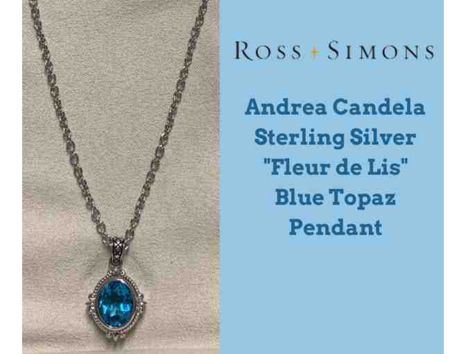 Andrea Candela Sterling Silver 'Fleur de Lis' Blue Topaz Pendant (Ross+Simons)