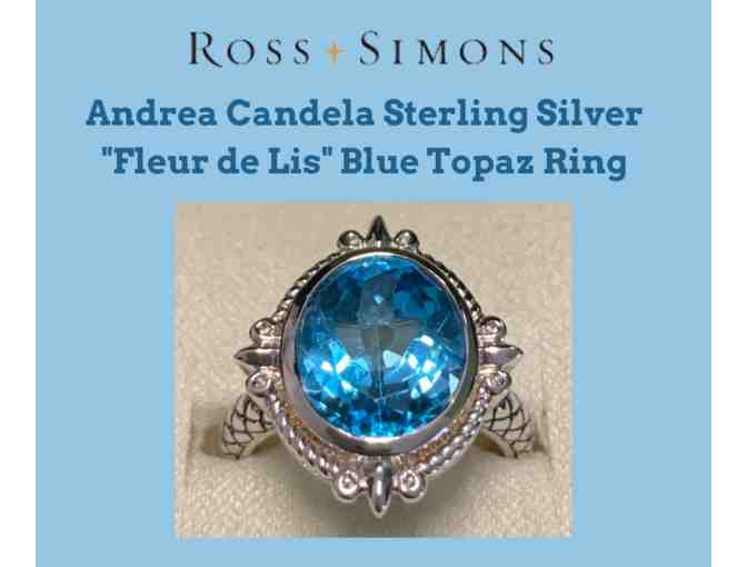 Andrea Candela Sterling Silver 'Fleur de Lis' Blue Topaz Ring (Ross+Simons)