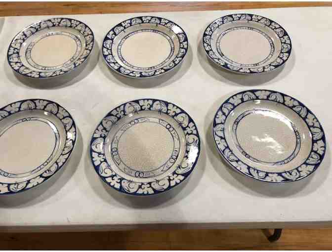 Lot of Six Dedham Pottery Plates - circa 1990