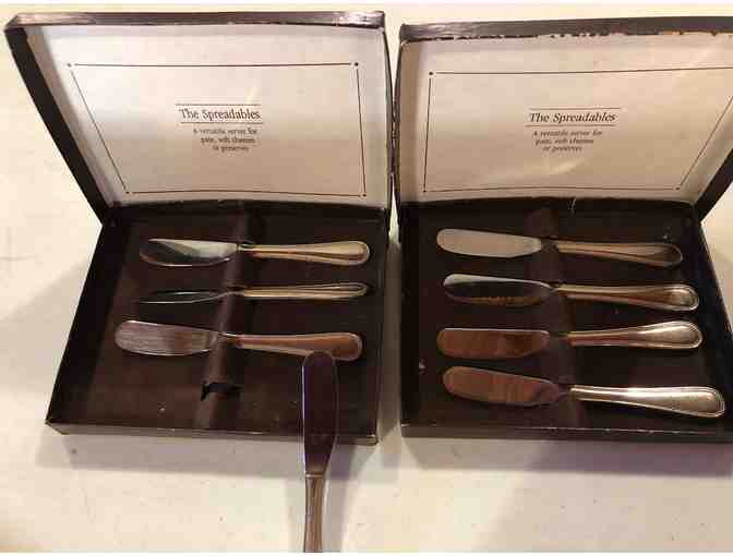 Godlinger Silver plated canape knives - 2 packages of 4 knives each
