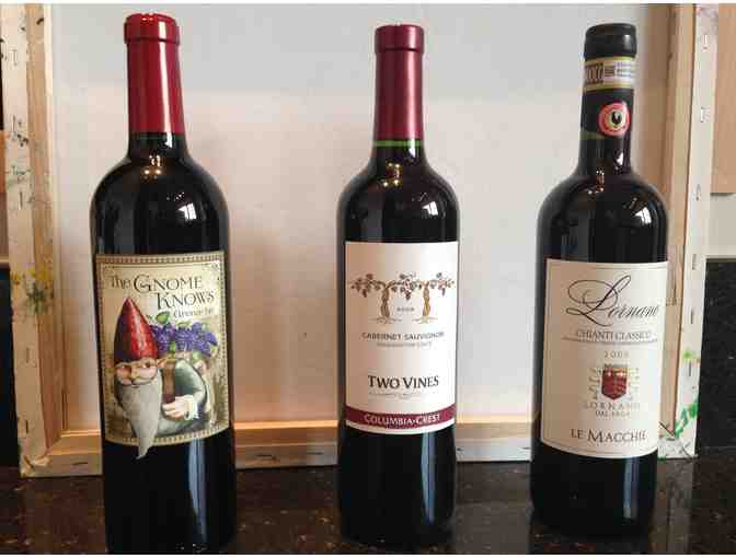 Wine Basket Filled with 3 reds & 3 whites