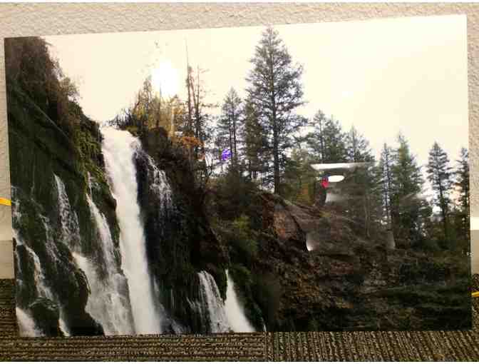 Mosaic Waterfall Photo Mounted on Metal