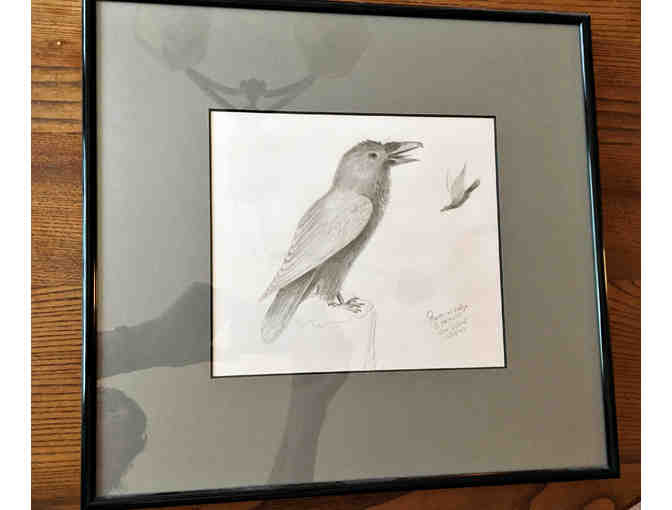 Signed Copy of 'Mind of the Raven' and Original Sketch by Bernd Heinrich