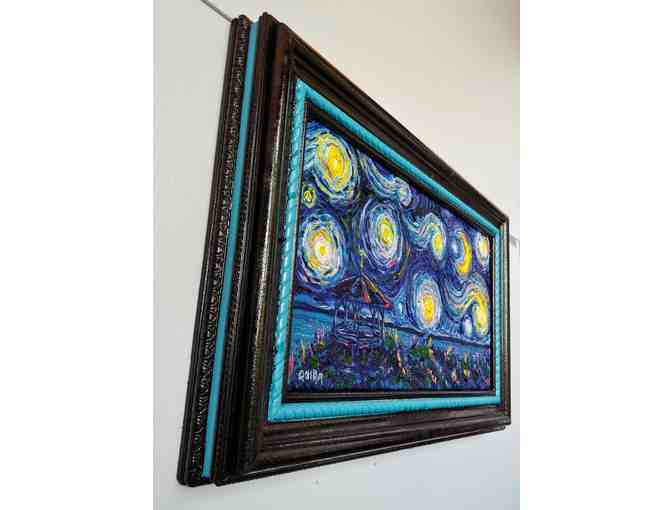 'Starry Star 2020', Original Ron Quinn, Oil on Canvas, Framed 15 x 25'